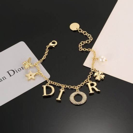 Christian Dior CD Vintage Metal Punk Style Bracelet