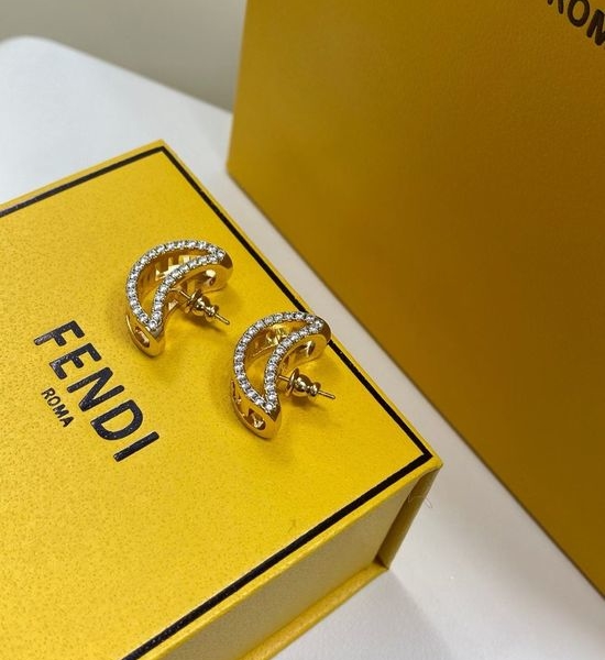 Fendi Sparkly Full Diamond Stud Earrings