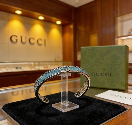 Gucci Blue Marble Pattern Vintage Bangle