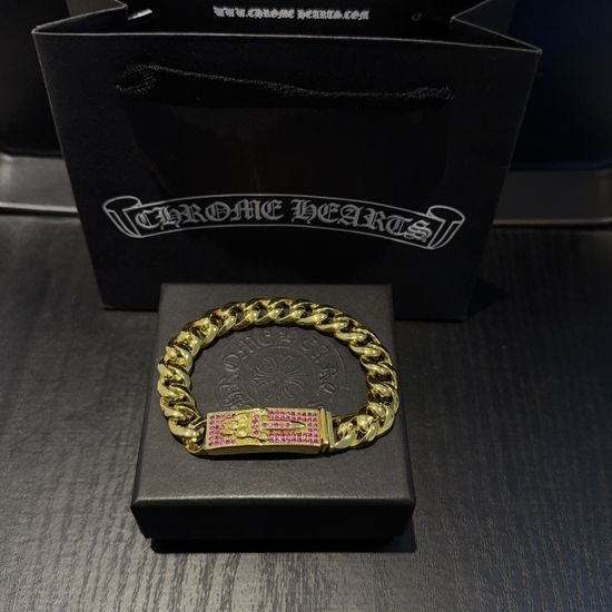 Chrome Hearts Vintage Cross Pattern Inlaid Bracelet