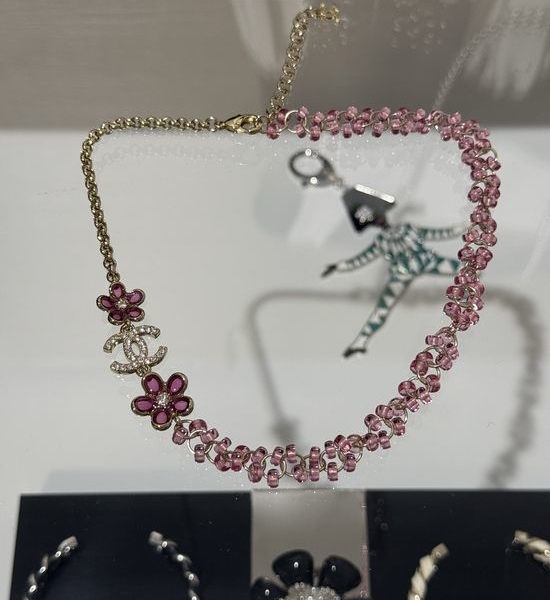 Chanel Flower Beaded Chain Short Choker