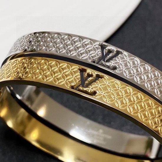 Louis Vuitton LV Hollow Out Letter Metal Bangle