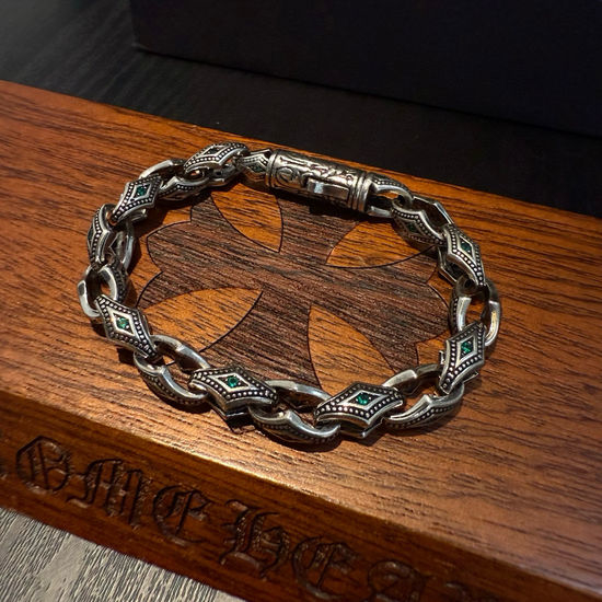 Chrome Hearts Vintage Green Diamond Retro Bracelet