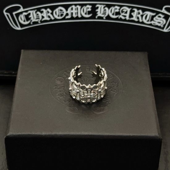 Chrome Hearts Vintage Cross Pattern Engraved Ring
