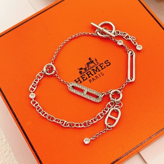 Hermes Double Layer Tassel Inlaid Bracelet