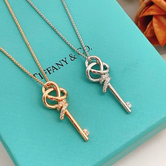 Tiffany & Co. Two-tone Diamond Key Necklace