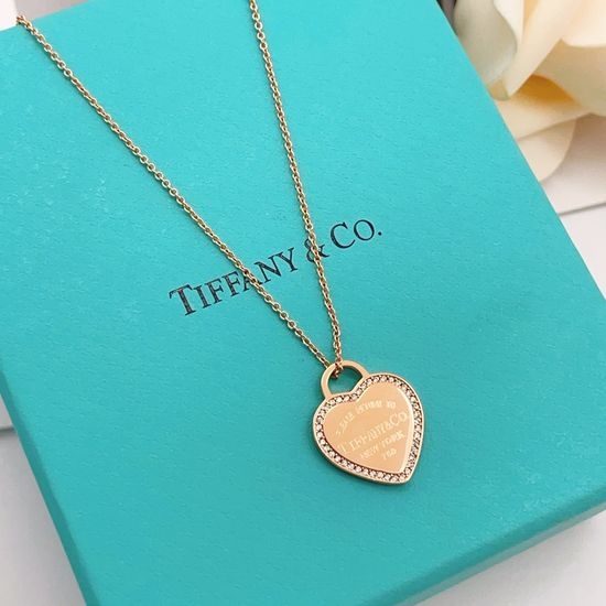 Tiffany & Co. Rose Gold Diamond Heart Necklace