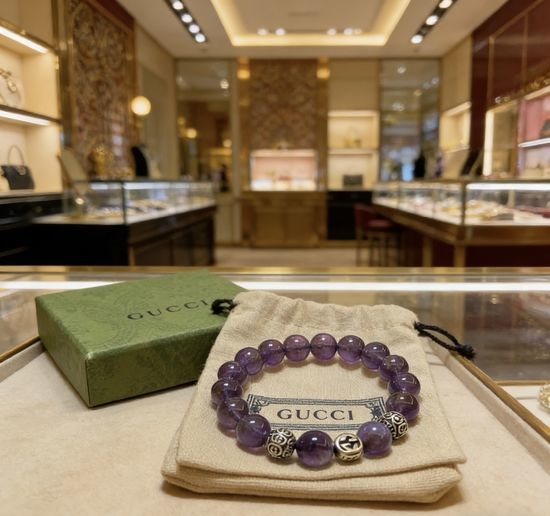 Gucci Natural Amethyst Vintage Style Bracelet