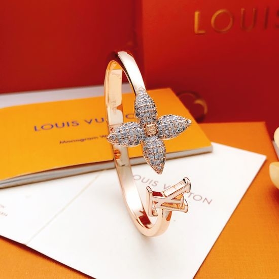 Louis Vuitton LV Rose Gold Polished Brass Bangle