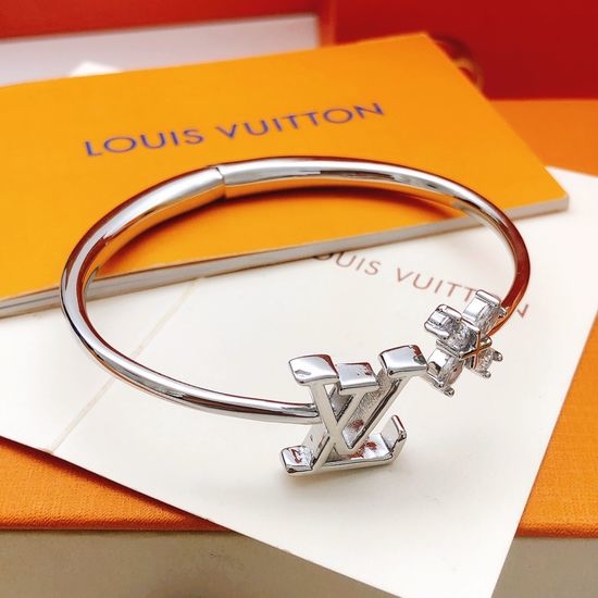Louis Vuitton LV Marquise Shape Brass Bangle Bracelet