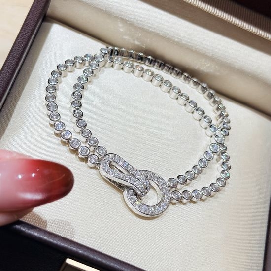 Cartier Pave Star Chain Silver Bracelet