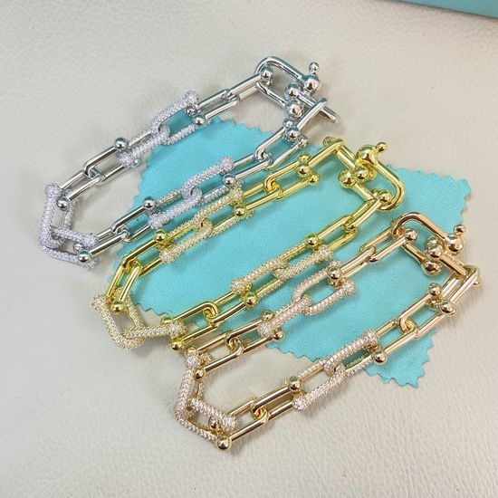 Tiffany & Co. Diamond Inlaid Rivet Chain Bracelet