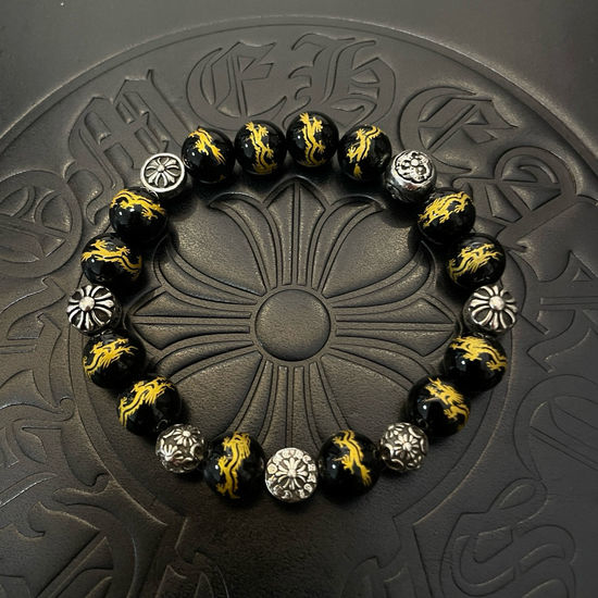 Chrome Hearts Vintage Dragon Pattern Beaded Bracelet