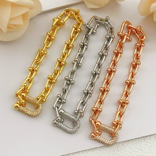 Tiffany & Co. Diamond Inlaid U Shape Bracelet