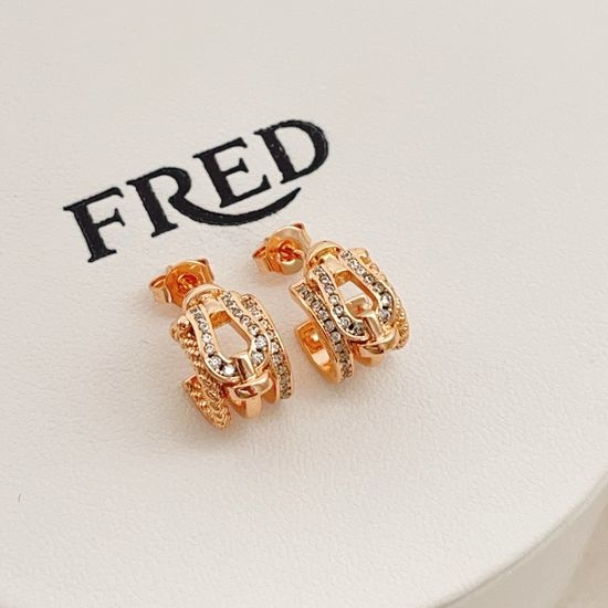 Fred Rose Gold Horseshoe Buckle Brass Earrings