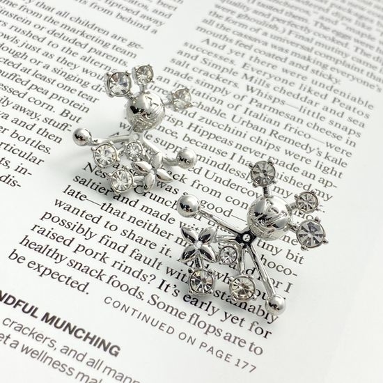 Louis Vuitton LV Silver Crystal Flower Stud Earrings