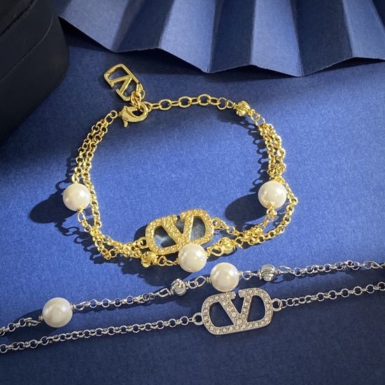 Valentino Two Layer Pearl CZ Bracelet