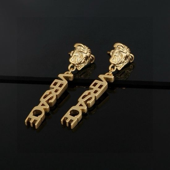 Versace Elegant Medusa Pattern Drop Earrings