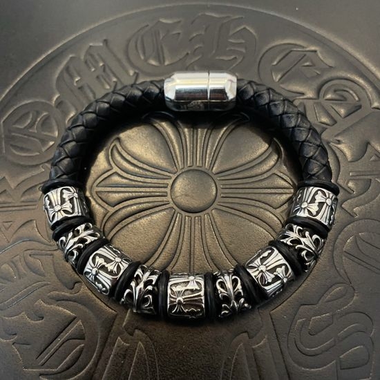 Chrome Hearts Vintage Leather Cord Adjustable Bracelet