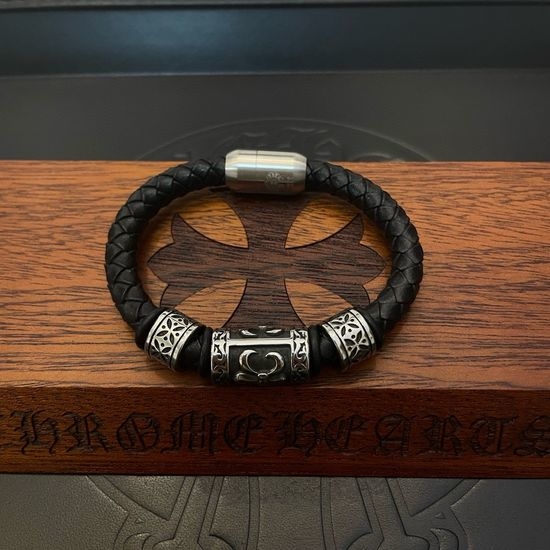 Chrome Hearts Vintage Braided Leather Rope Bracelet