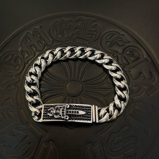 Chrome Hearts Vintage Black Diamond Sword Shape Bracelet