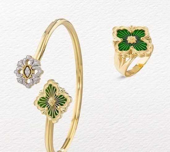 Celine Malachite Diamond Inlaid Bangle Bracelet