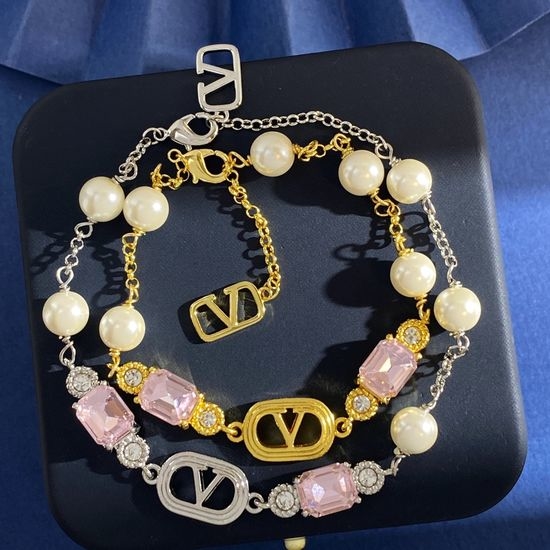 Valentino Pearl Crystal Enamel Bracelet
