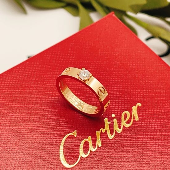 Cartier Rose Gold Single Diamond Ring
