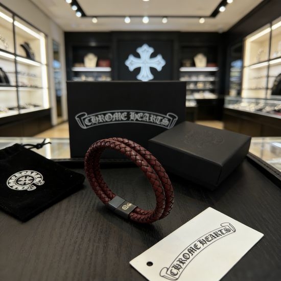 Chrome Hearts Vintage Double Layer Leather Rope Bracelet