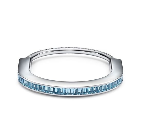 Tiffany & Co. Two Tone U Lock Bangle Bracelet