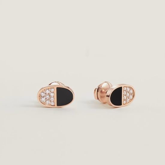Hermes Sleek Pig Nose Design Stud Earrings