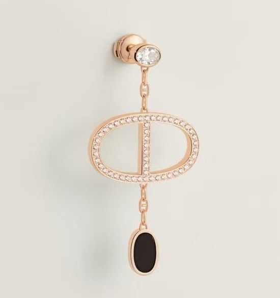 Hermes Hollow Two-tone Pig Nose Earrings