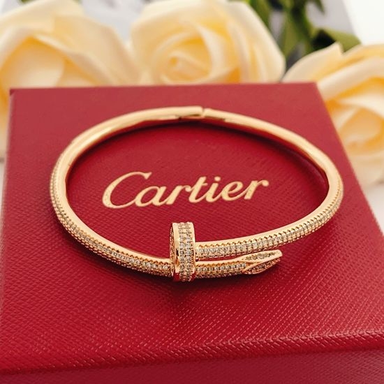Cartier Rose Gold Diamond-studded Nail Bangle