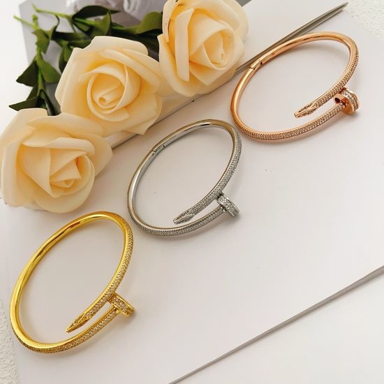 Cartier Diamond Inlaid Nail Shape Bracelet