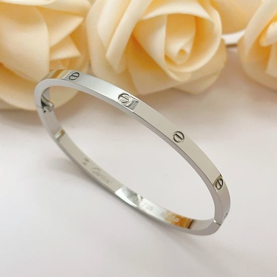 Cartier Silver Narrow Screw Design Bangle