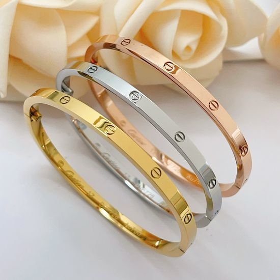 Cartier Narrow Screw Design Bangle Bracelet