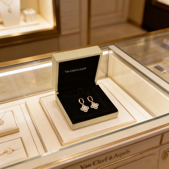 Van Cleef & Arpels VCA Four Leaf Clover Drop Earrings