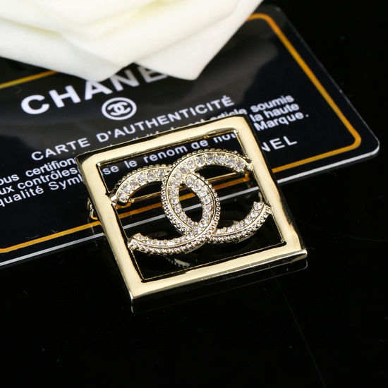 Chanel Rhinestone Logo Brooch Fashion Design