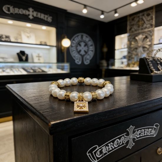 Chrome Hearts Vintage Pearl Beaded Bracelet
