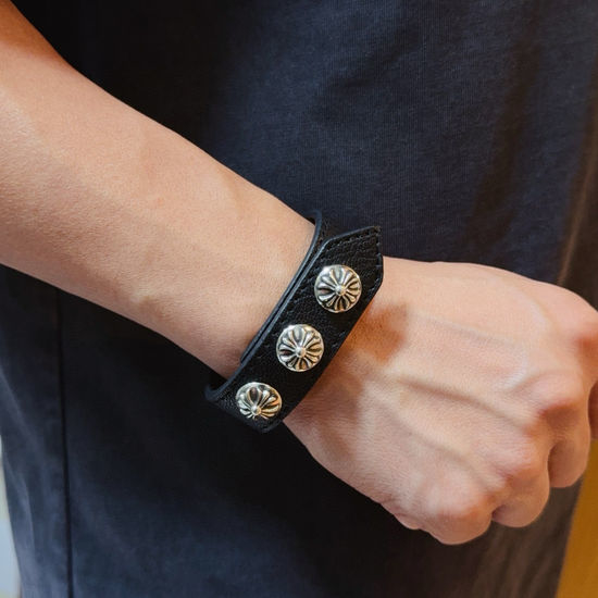 Chrome Hearts Leather Cord Vintage Pattern Bracelet