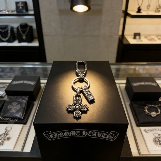 Chrome Hearts Cross Pendant Keychain Retro Craft