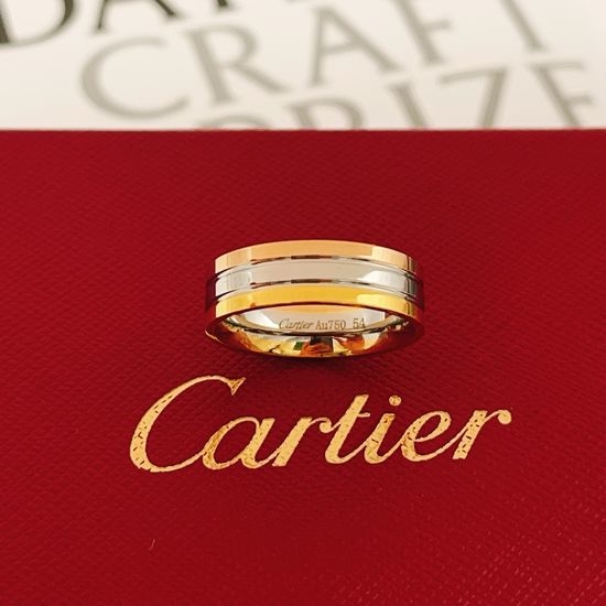 Cartier Three Tone Mixed Metal Ring