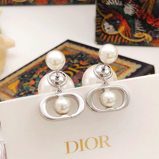 Christian Dior CD Two Tone Pearl Studded Beaded Bracelet