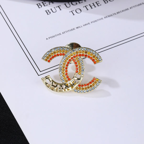 Chanel Rainbow Logo Brooch Fine Workmanship