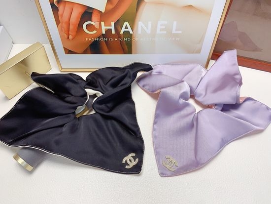 Chanel Elegant Satin Hair Scrunchie
