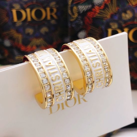 Christian Dior CD Square Diamond Ear Clips