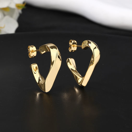 Celine Classic Polished Brass Dangle Earrings