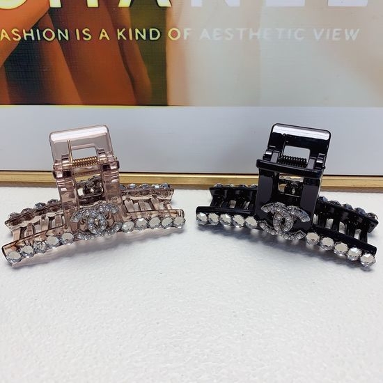 Chanel Rhinestone Logo Hair Claw Clip