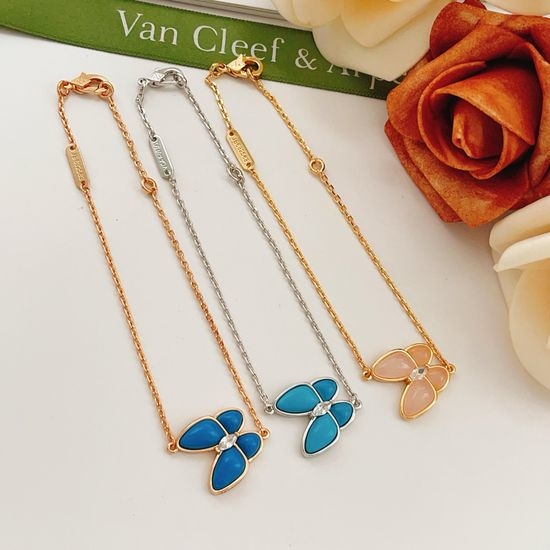 Van Cleef & Arpels VCA Classic Clover Three Color Butterfly Bracelet