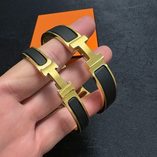 Hermes Matte Black Fringed Bangle Stylish Jewelry